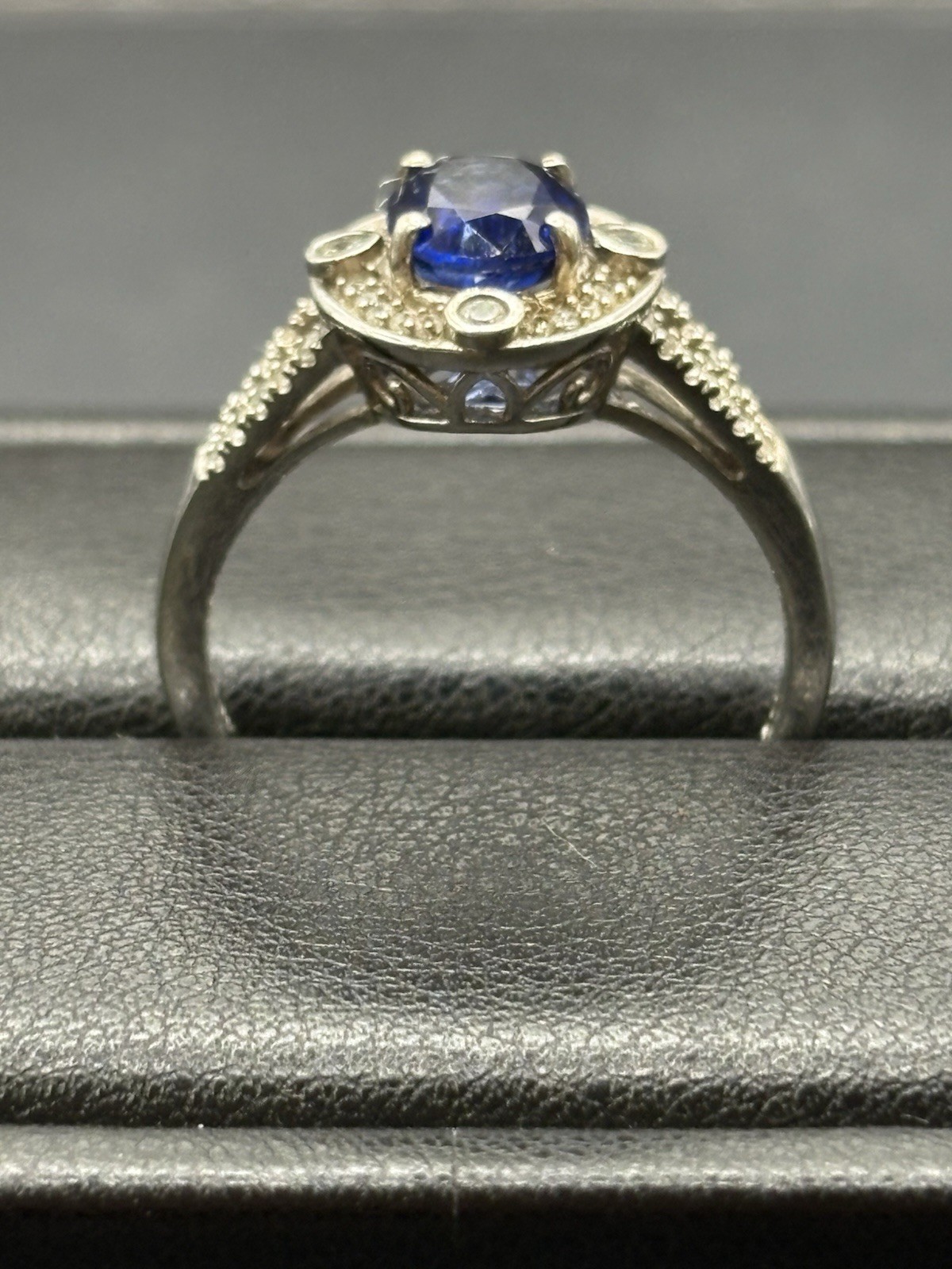 Djoy Sterling Silver Lab Blue Sapphire Ring Size 11 E4