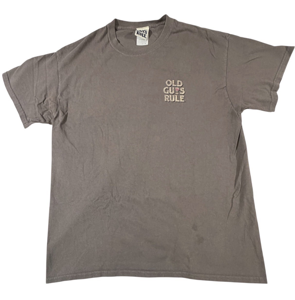 OLD GUYS RULE T-Shirt Men's L Distressed Wine Glass Graphic Improved With Age gallery