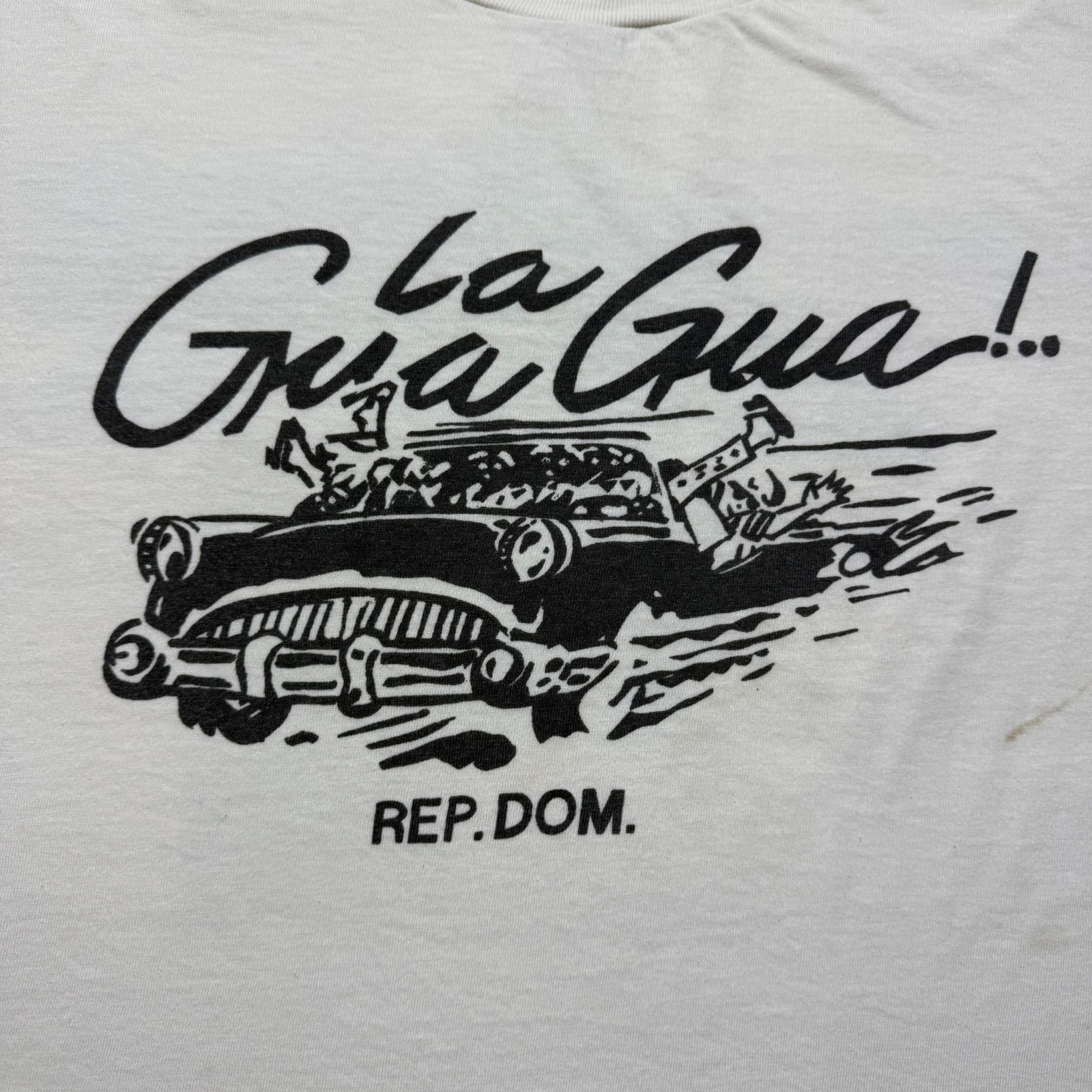 Vintage 90s La Gua Gua Rep Dom Dominican Republic Classic Car Art Shirt XL gallery