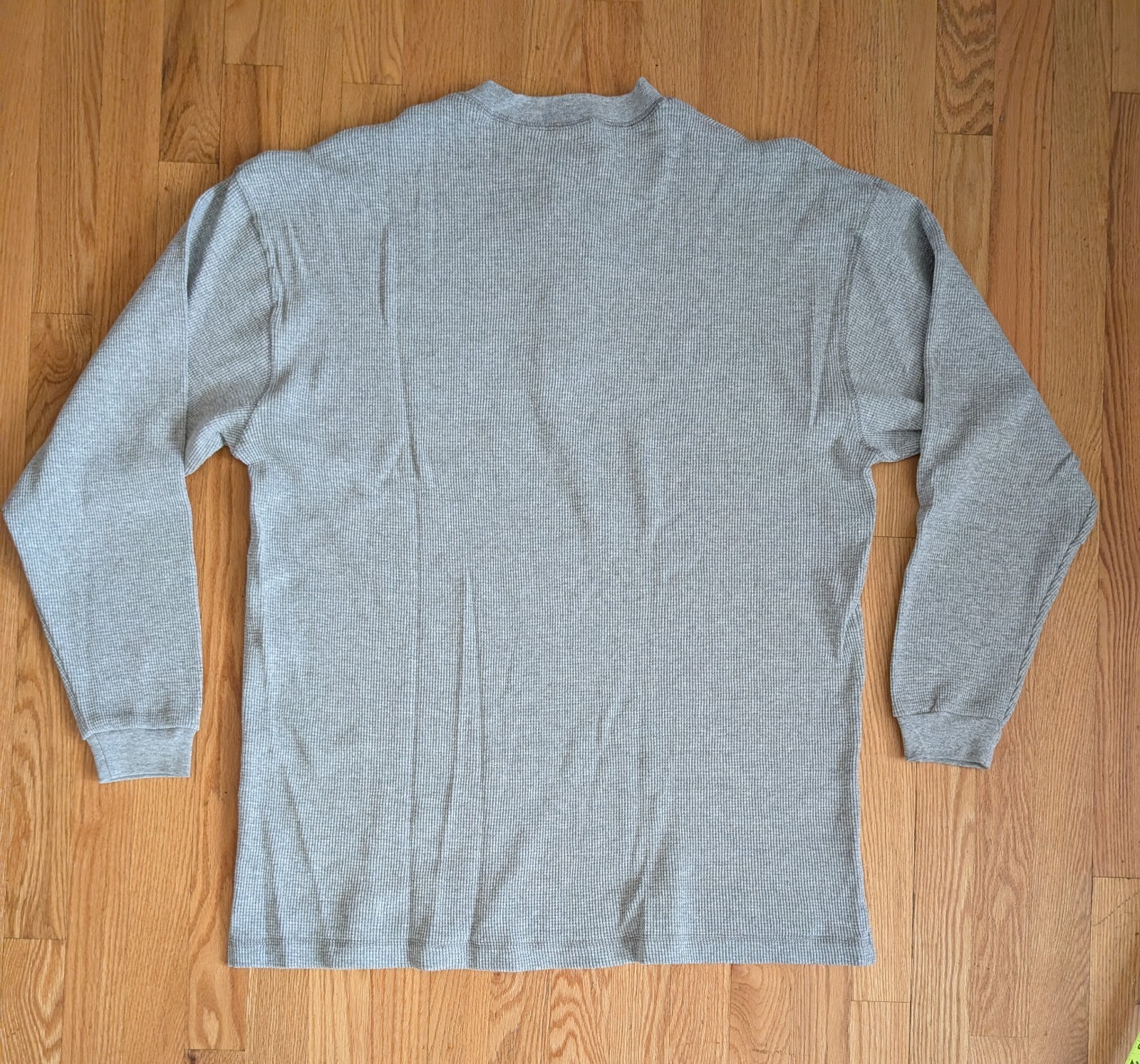 Vintage Camel Henley Shirt Mens XL Gray Waffle Thermal Long Sleeve Embroidered gallery