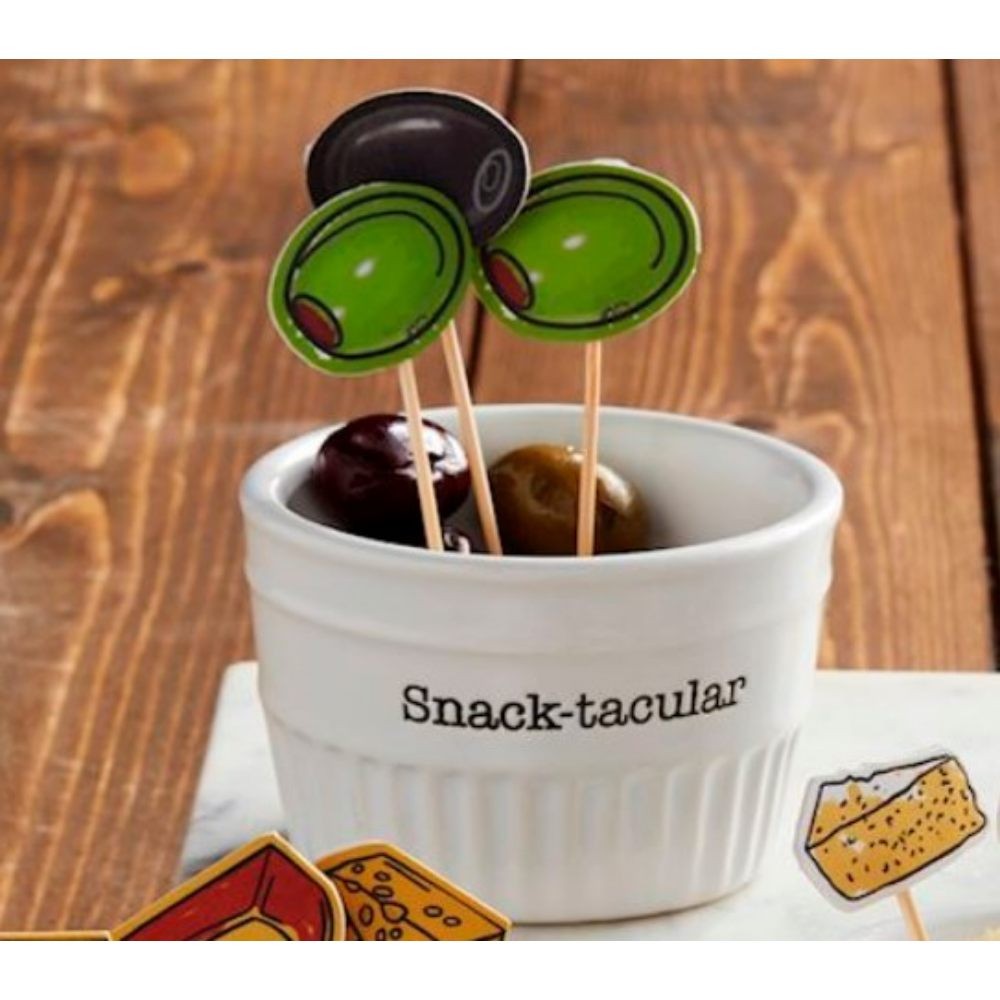Mud Pie E6 Home 2″x3″dia Tidbit and Toothpick Set with Sentiment – Choose Design