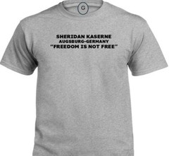 TAUKKUNEN BARRACKS *WORMS-GERMANY* FREEDOM* INDIVIDUAL BASE PT SHIRT