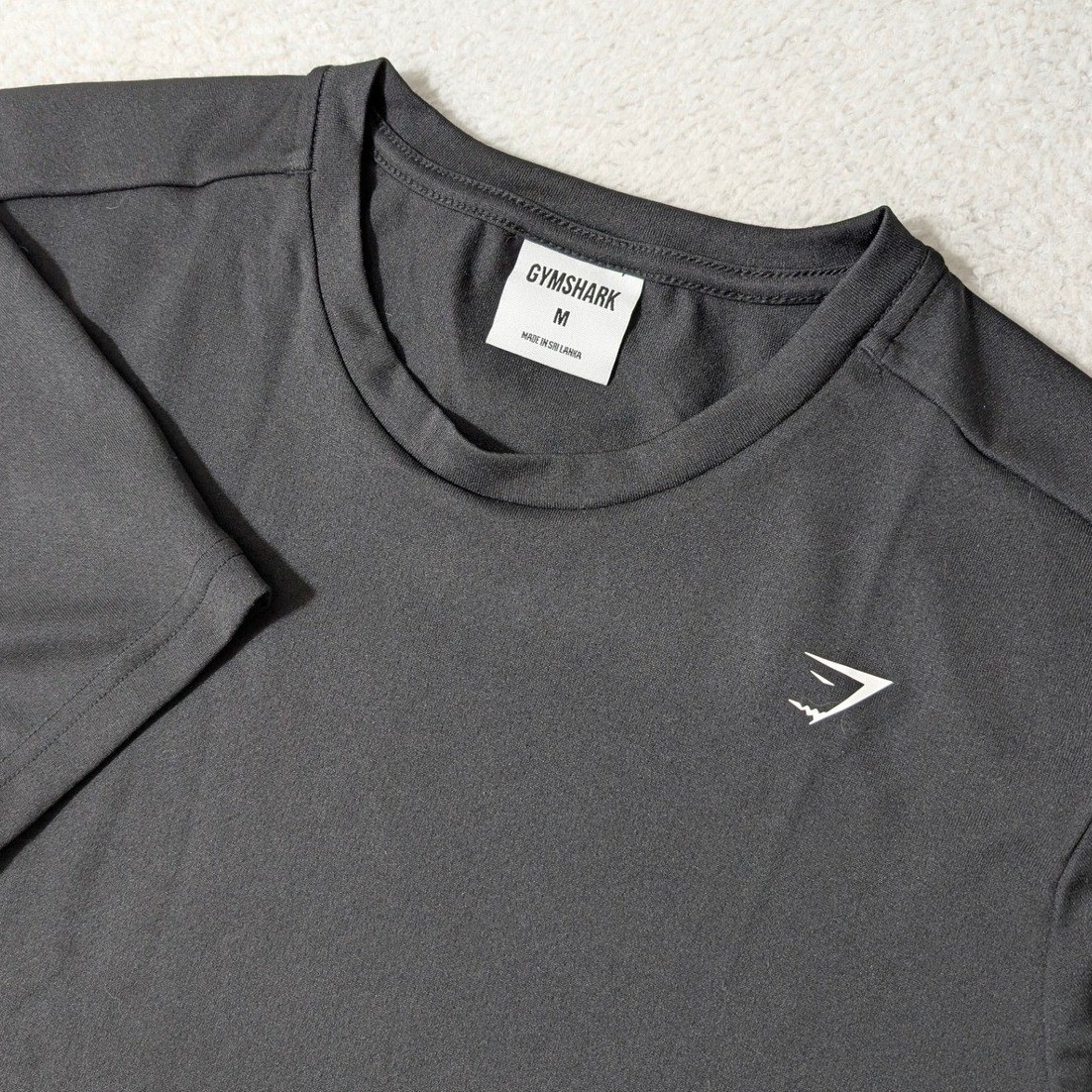 NEW Gymshark Training T-Shirt Mens Med Black Recycled Polyester Performance Tee gallery