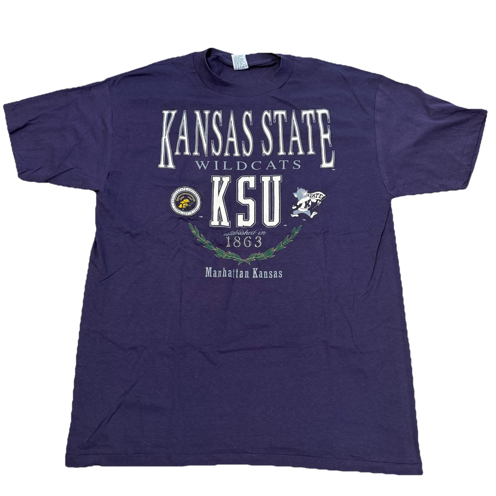Vintage Kansas State Wildcats KSU Shirt XXL Single Stitch USA Galt Sand 80s 90s gallery