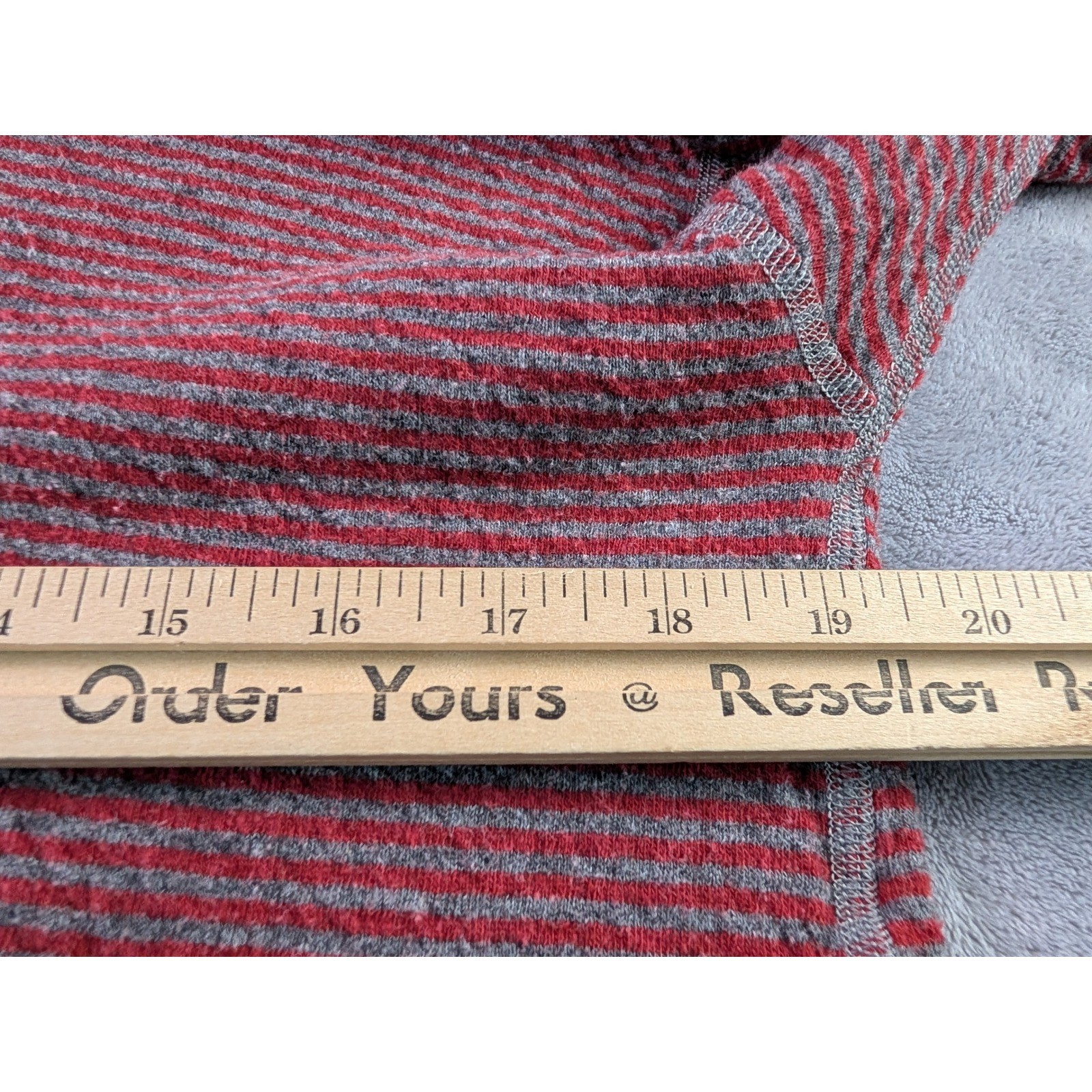 LL Bean Mens Henley Shirt Medium Tall Red Gray Striped Wool Blend 285149 Canada gallery