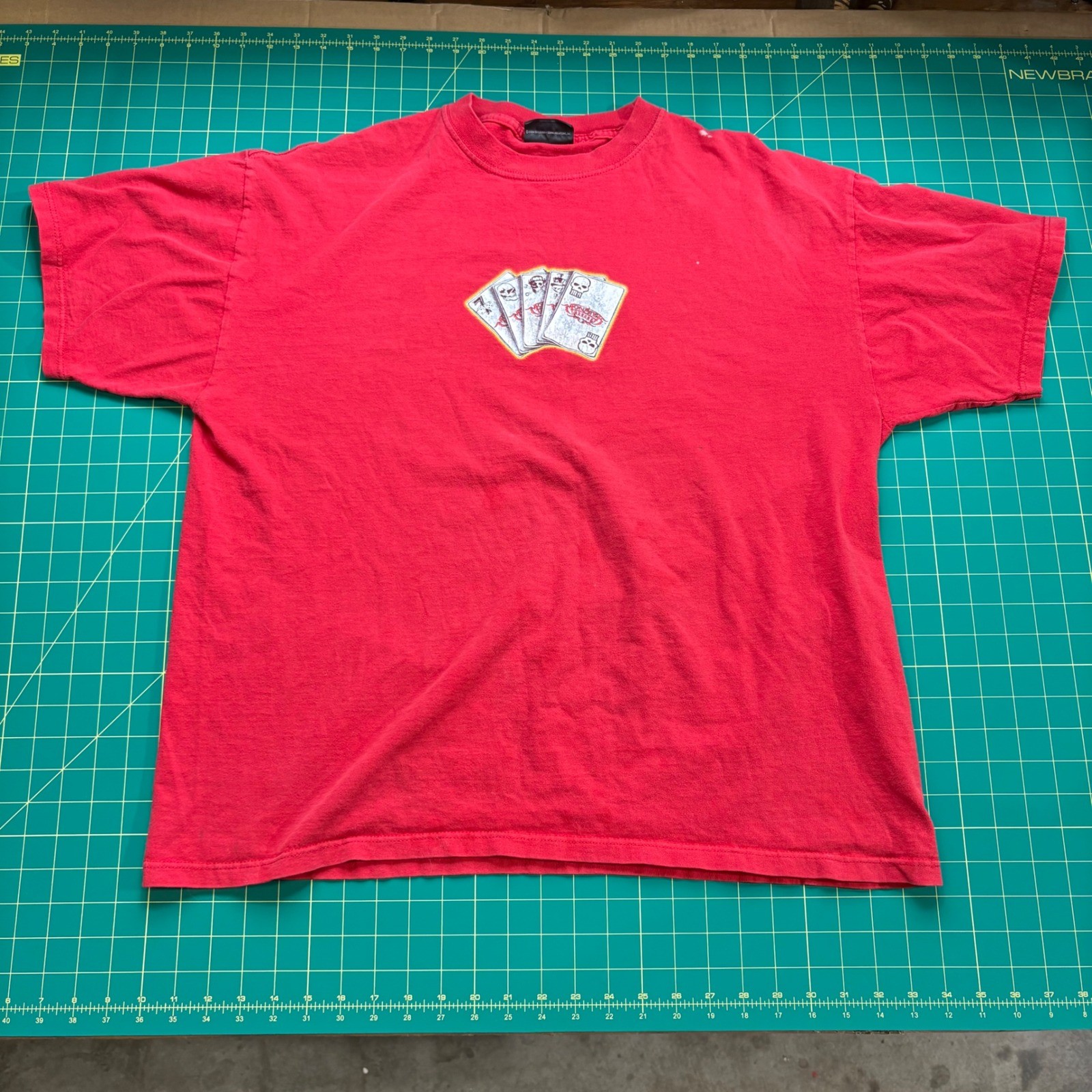 Vintage 2004 Discovery Channel Monster Garage Tshirt XL Red Jesse James Skulls gallery