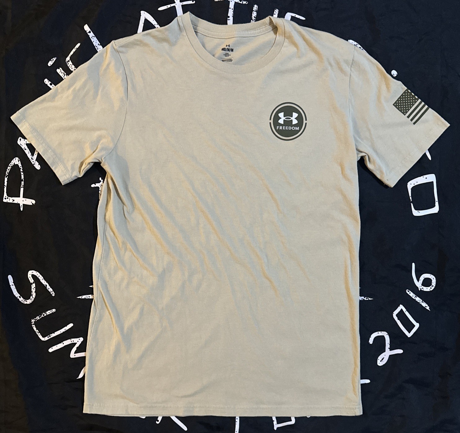 Under Armour Tactical Mission Made Mens M T-Shirt Snake & Stars Logo Desert Sand gallery