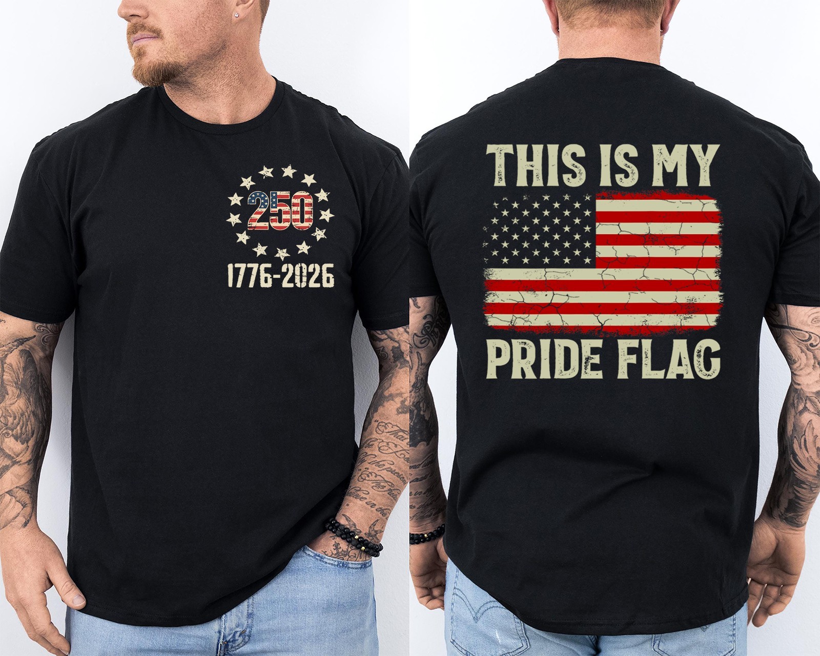 This is My Pride Flag 250 Years 1776-2026 250th Birthday Front & Back T-Shirt gallery