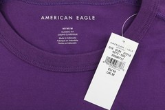 American Eagle Outfitters Classic Fit Men T-Shirt Kurzarm Lilac Cotton Blend