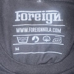 Foreign T Shirt Medium Gently worn Cotton blend no fabric tag 19″ armpits
