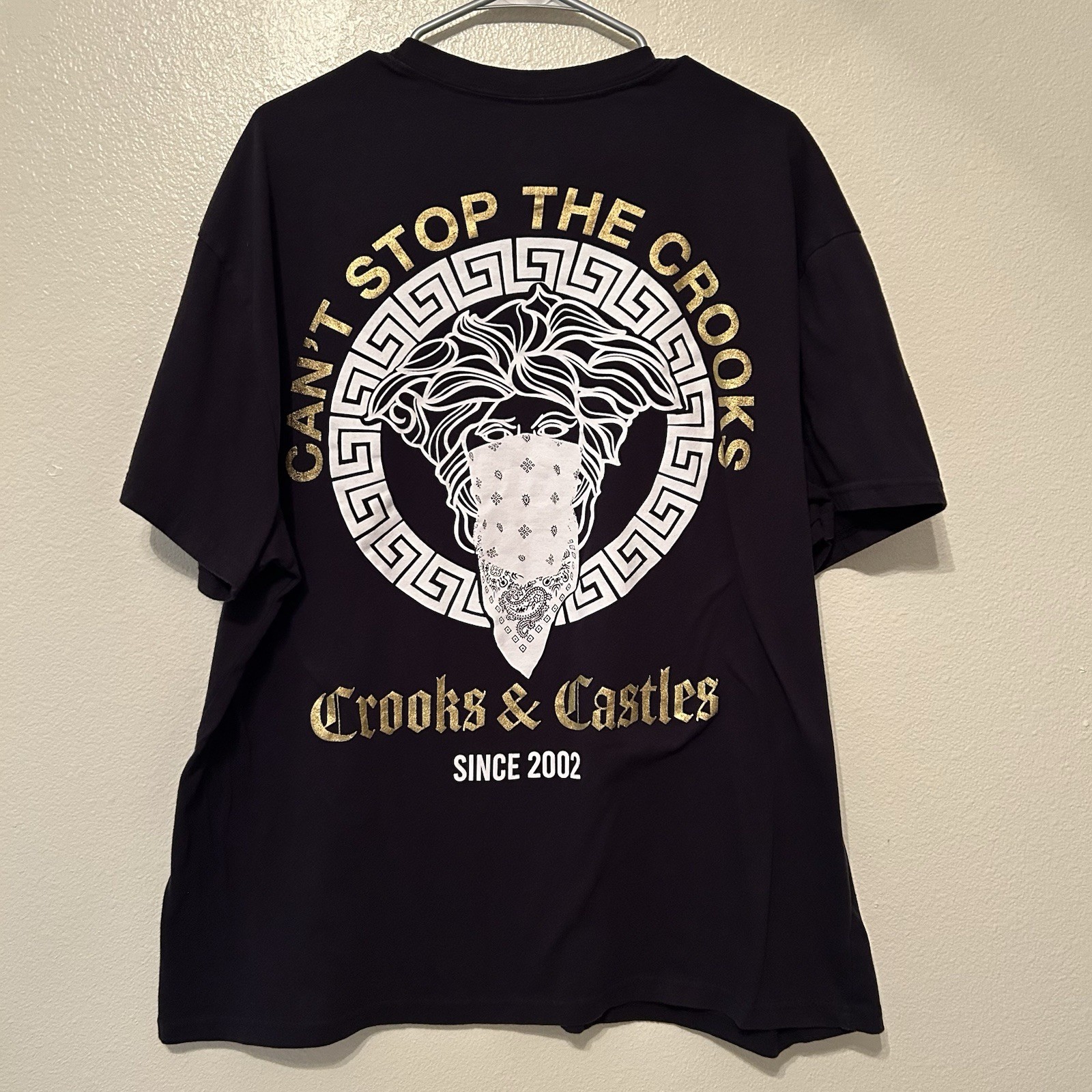 Crooks & Castles Medusa Shirt 2XL Can’t Stop The Crooks Embroidered Black BG27
