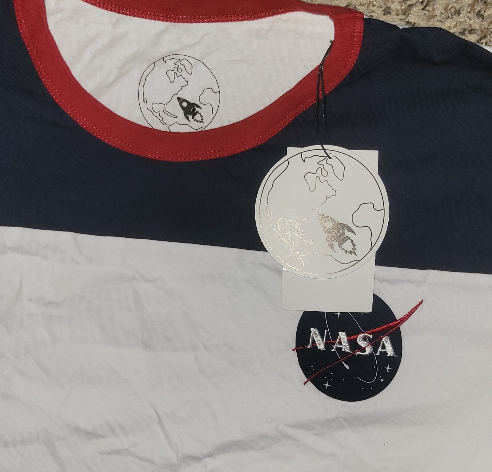 NASA White Shirt Top Adult Medium NEW WITH TAGS gallery