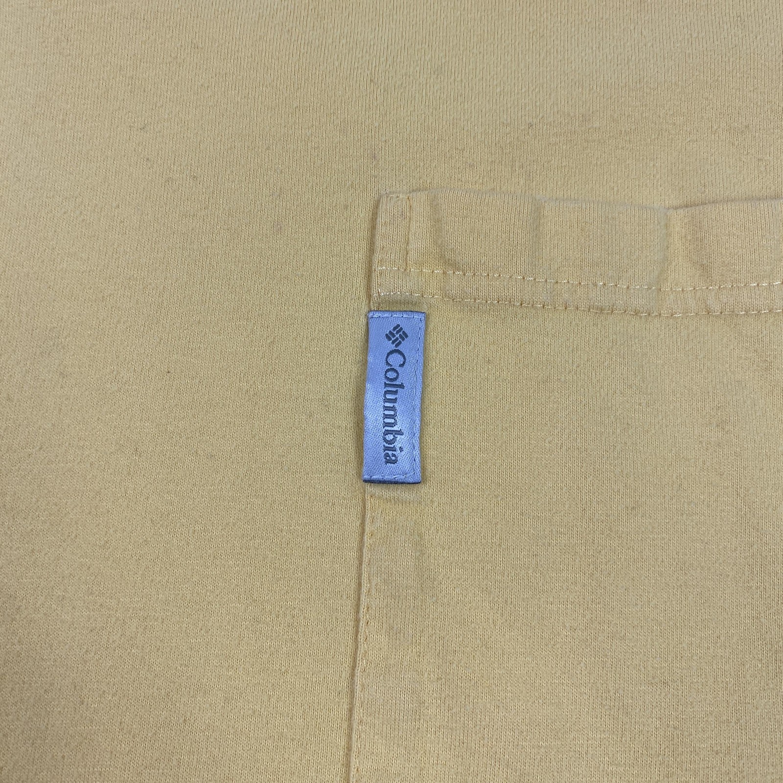 Columbia Shirt Mens Large Yellow Pocket Crewneck Cotton Casual Outdoors gallery