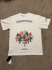 Chrome Hearts Men’s M White Pocket Graphic Cross Logo Crew Neck Tee
