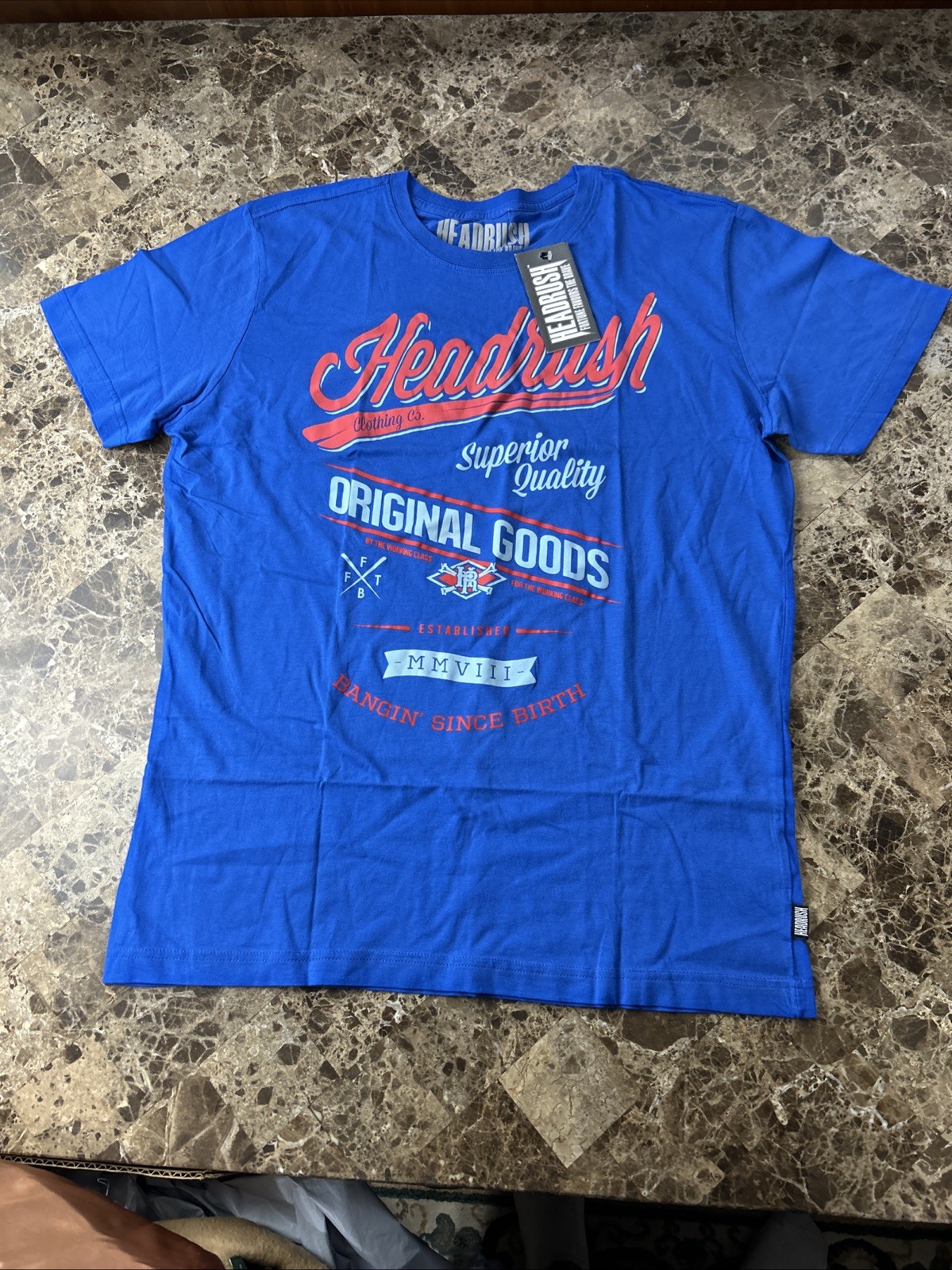 Headrush T Shirt Mens Large Blue Short Sleeves gallery