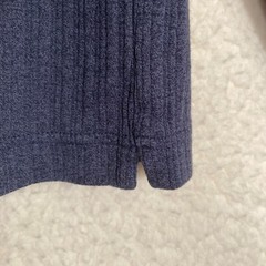 Alfani Mens S Blue Pullover Top ribbed texture 3/4 sleeves vented hem
