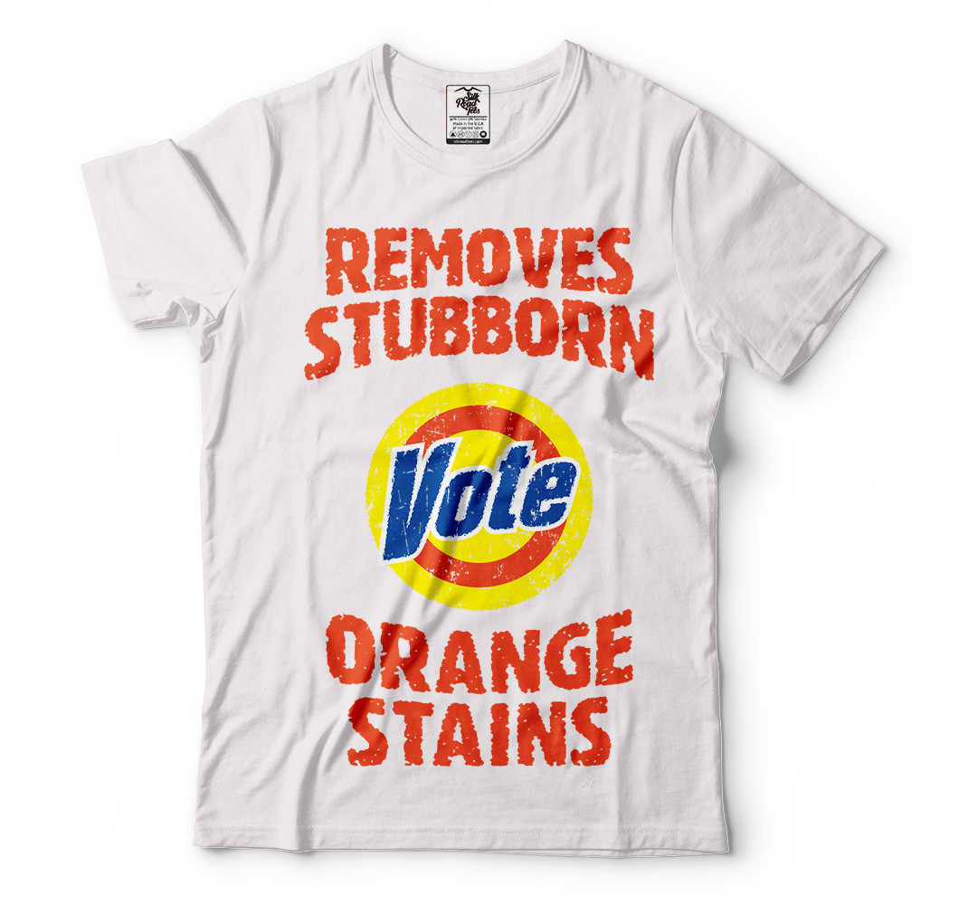 Anti trump shirts Vote Removes Stubborn Orange Stains Funny Political T-Shirt gallery