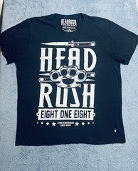 Authentic Head Rush Boxer & Knive Tshirt Men’s 2XL Black Graphic Print Short SLV