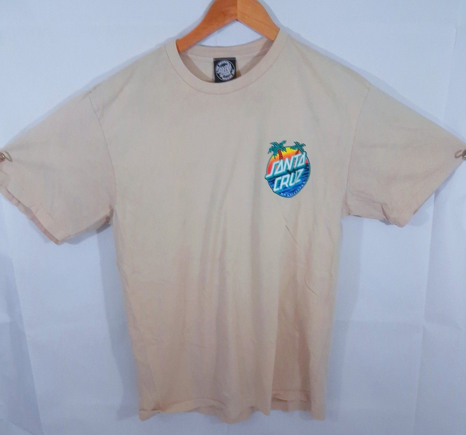 The Original SANTA Cruz SKATEBOARD T-Shirt Short Sleeve Size M Medium Beige gallery