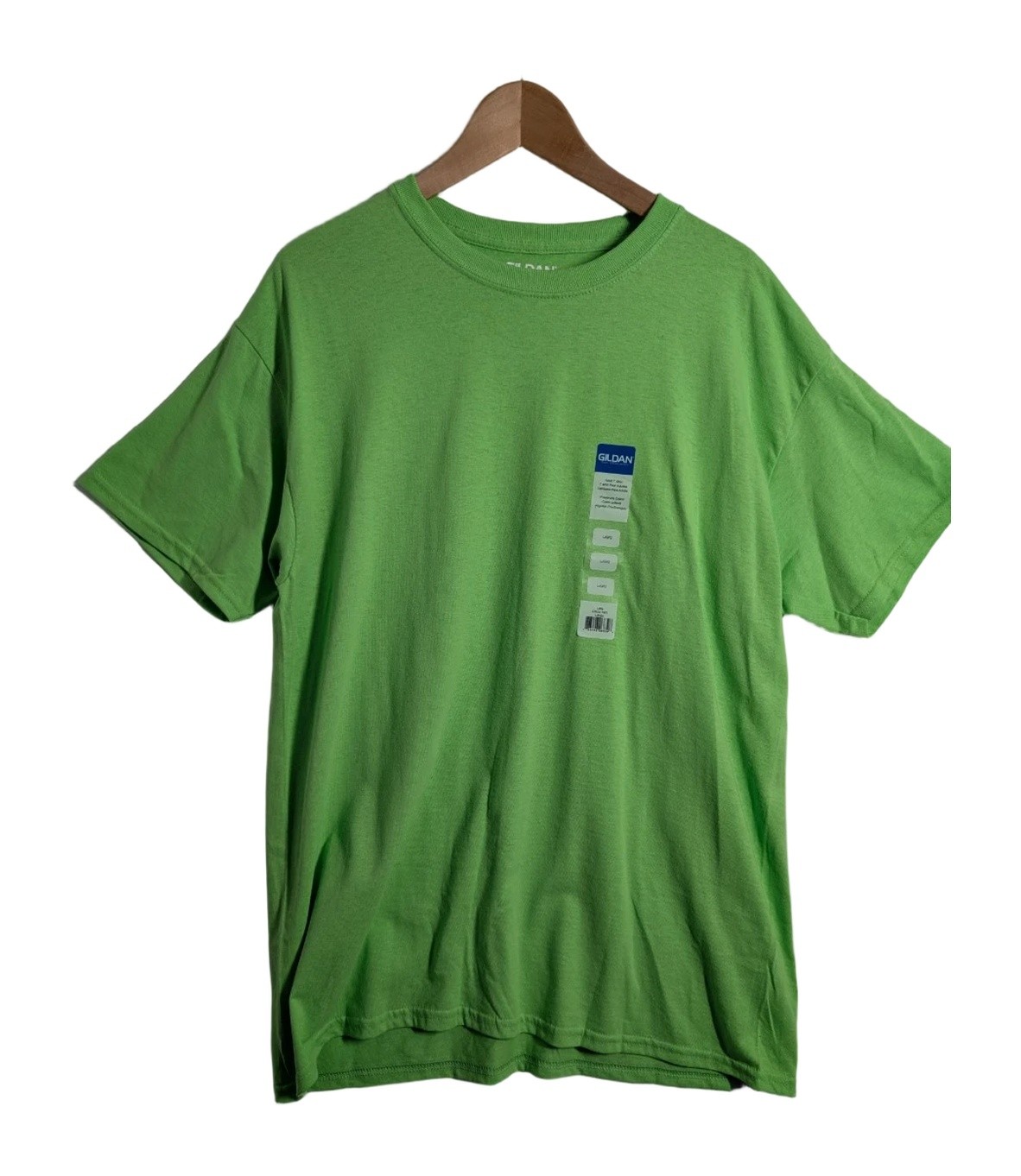 Gildan Mens T Shirt Lime Green Size LG 100% Cotton Regular Fit Short Sleeve Tee gallery