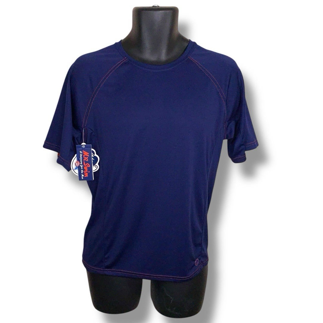 New Small Mr Swim Dark Blue Short Sleeve Tshirt Athletic Activewear NWT Outdoor