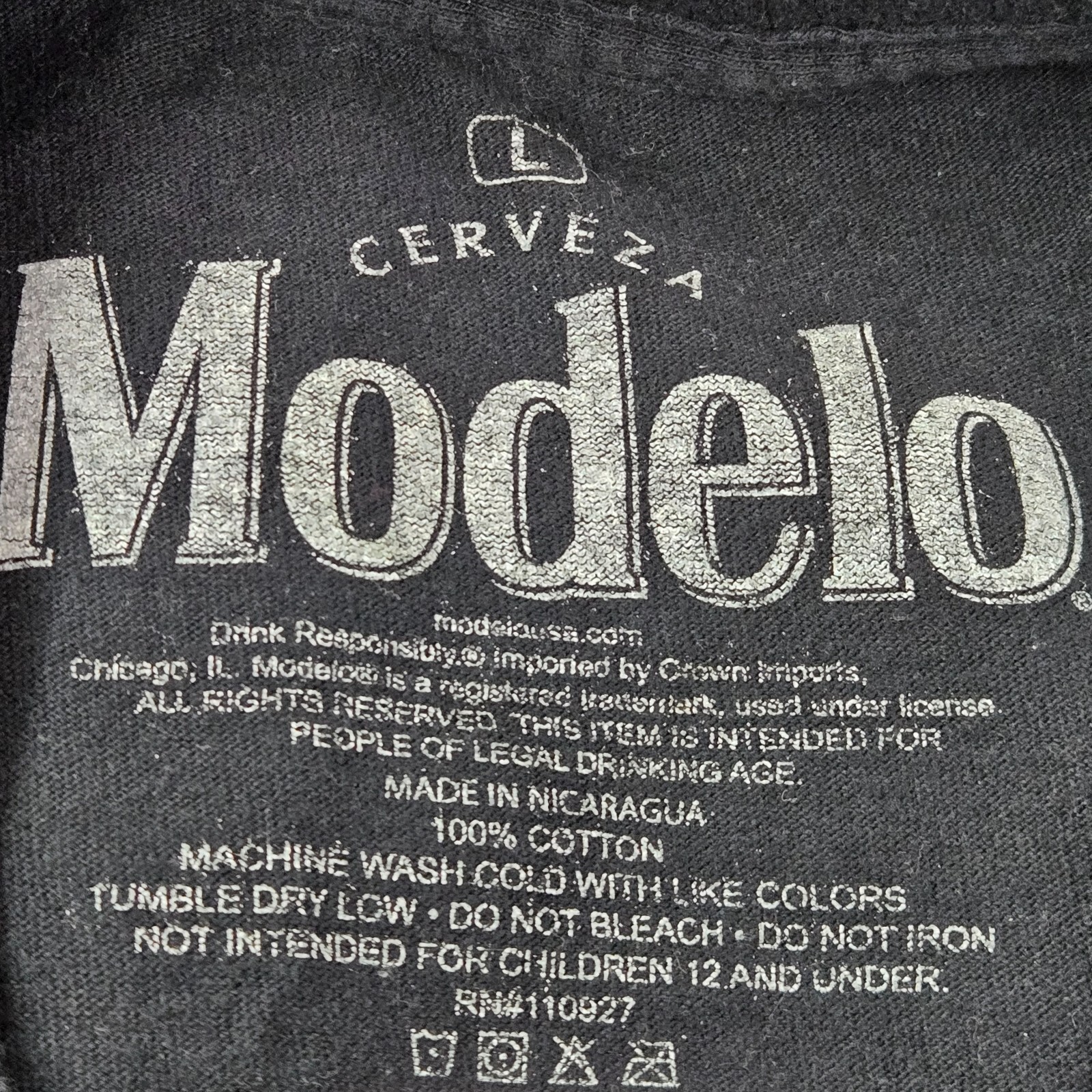 Modelo Men Shirt L Black Short Sleeve Logo Cotton gallery
