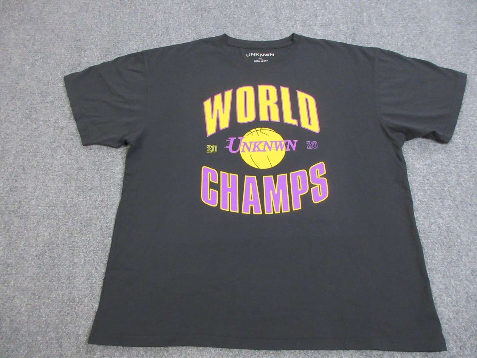 UNKNWN Shirt Mens 2XL Black World Champs Basketball Graphic Tee Made In USA gallery
