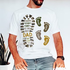 Personalized Dad Camo Footprint Gidan Tee