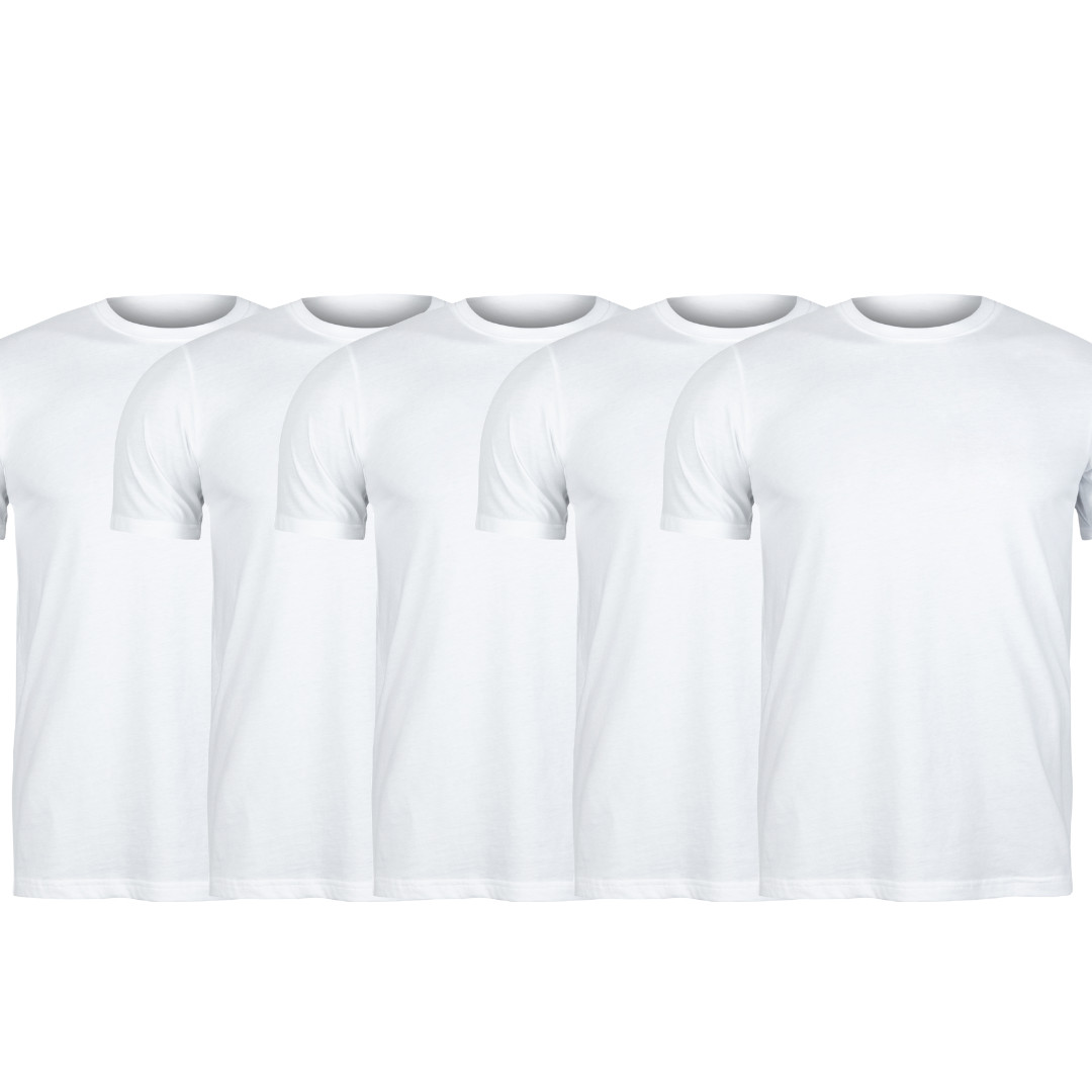 3 Pack Unisex 100% Polyester T-Shirt White Black Best for Sublimation, DTG & DTF gallery