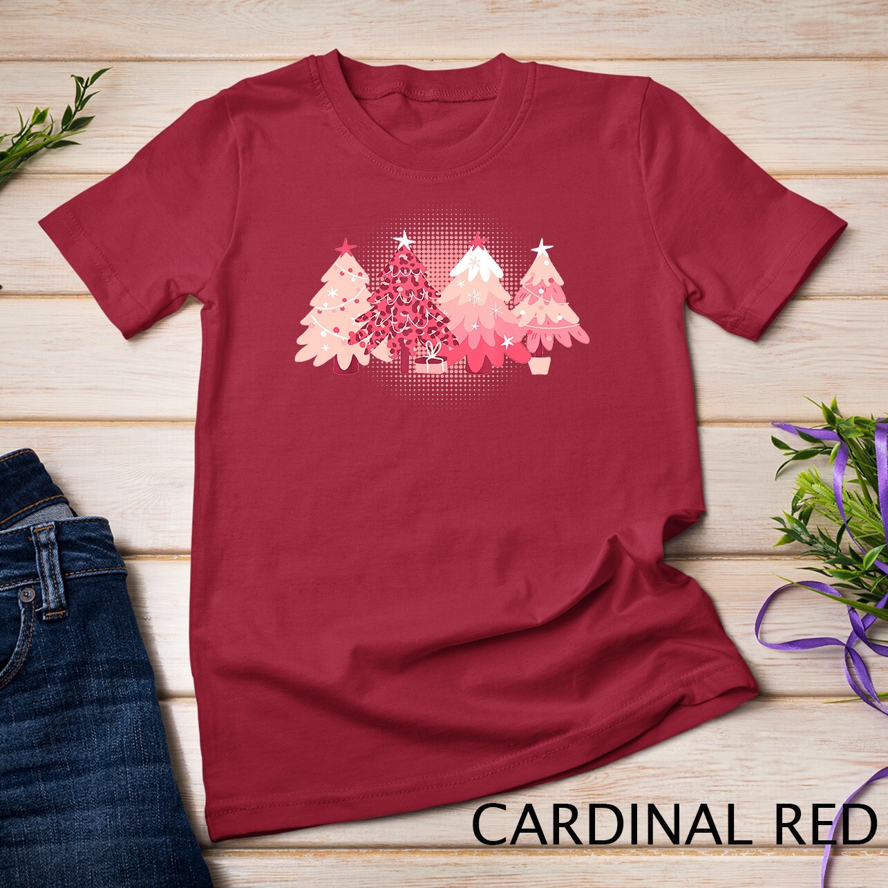 Pink Christmas Trees T-Shirt Unisex T-shirt gallery