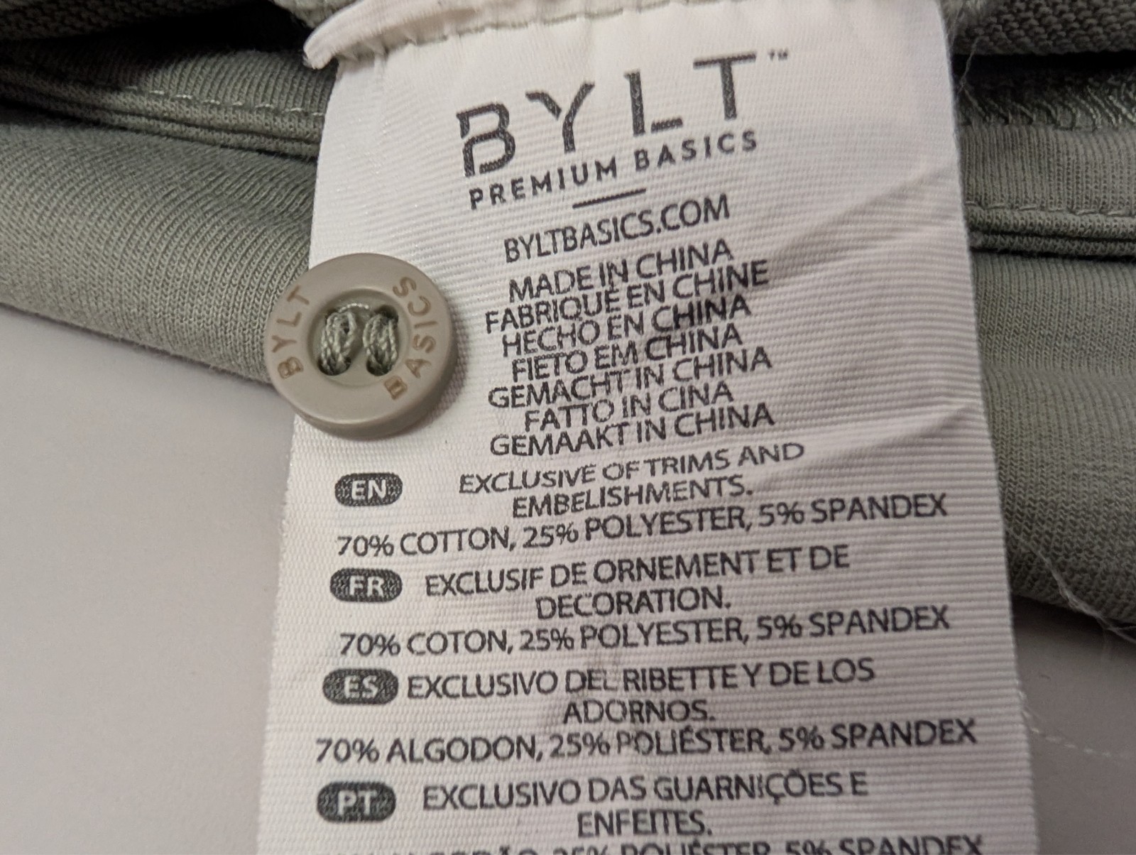 BYLT Basics Stand Collar Short Sleeve Polo LUX Shirt Gray Men XXL gallery