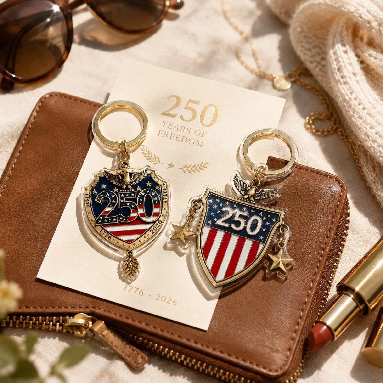 20pcs 250th Anniversary Commemorative Medal 2d Acrylic Keychain Hanger for Th... gallery