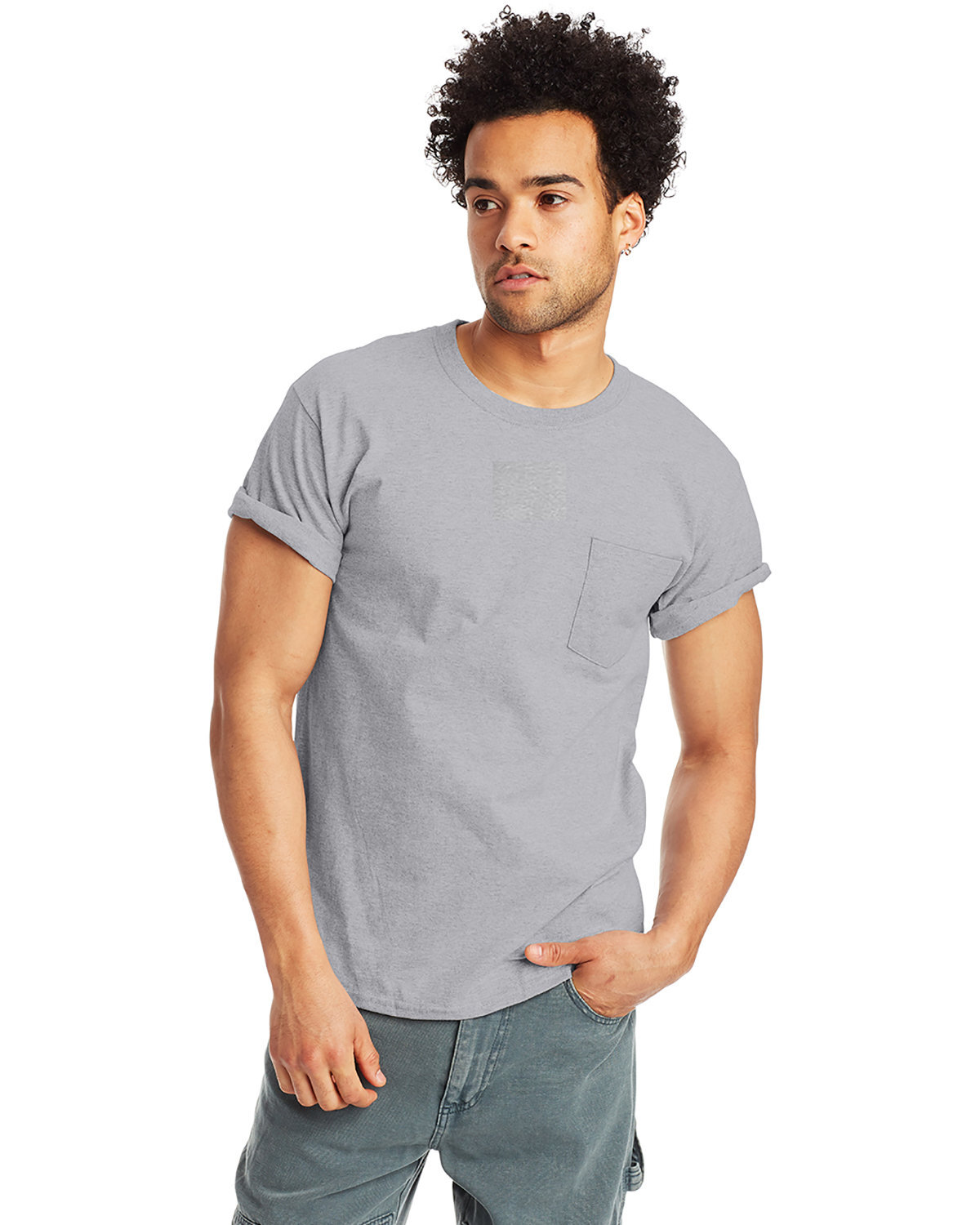 10 Pack Of Hanes H5590 Men's T Shirt Crew Authentic-T Pocket Stylish T-Shirt gallery