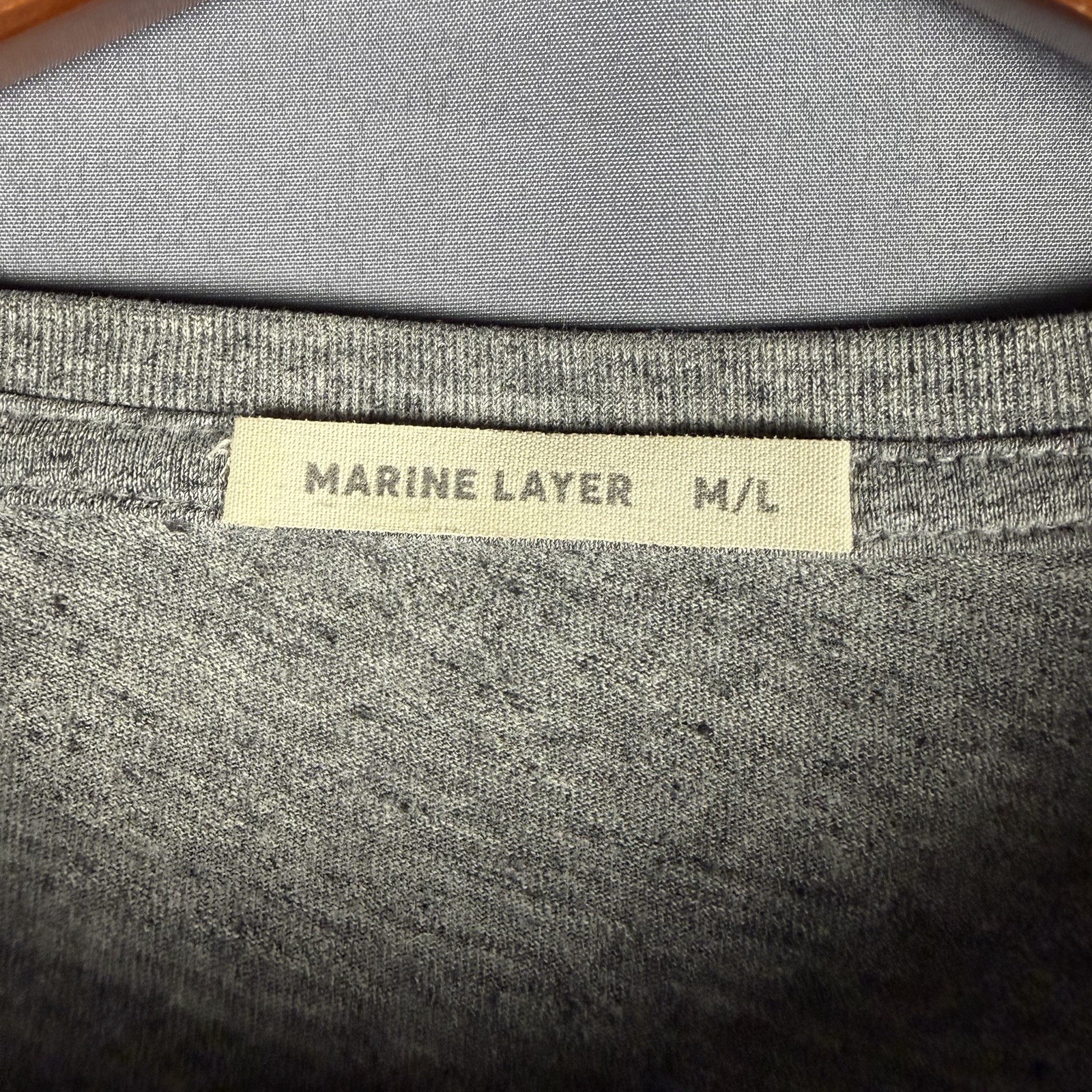 Marine Layer Signature Crewneck T Shirt Mens Medium Large Heather Gray Soft gallery