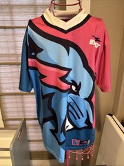 Mr Beast Gaming Performance V Neck Jersey Men’s Size Medium Pink & Blue Panther