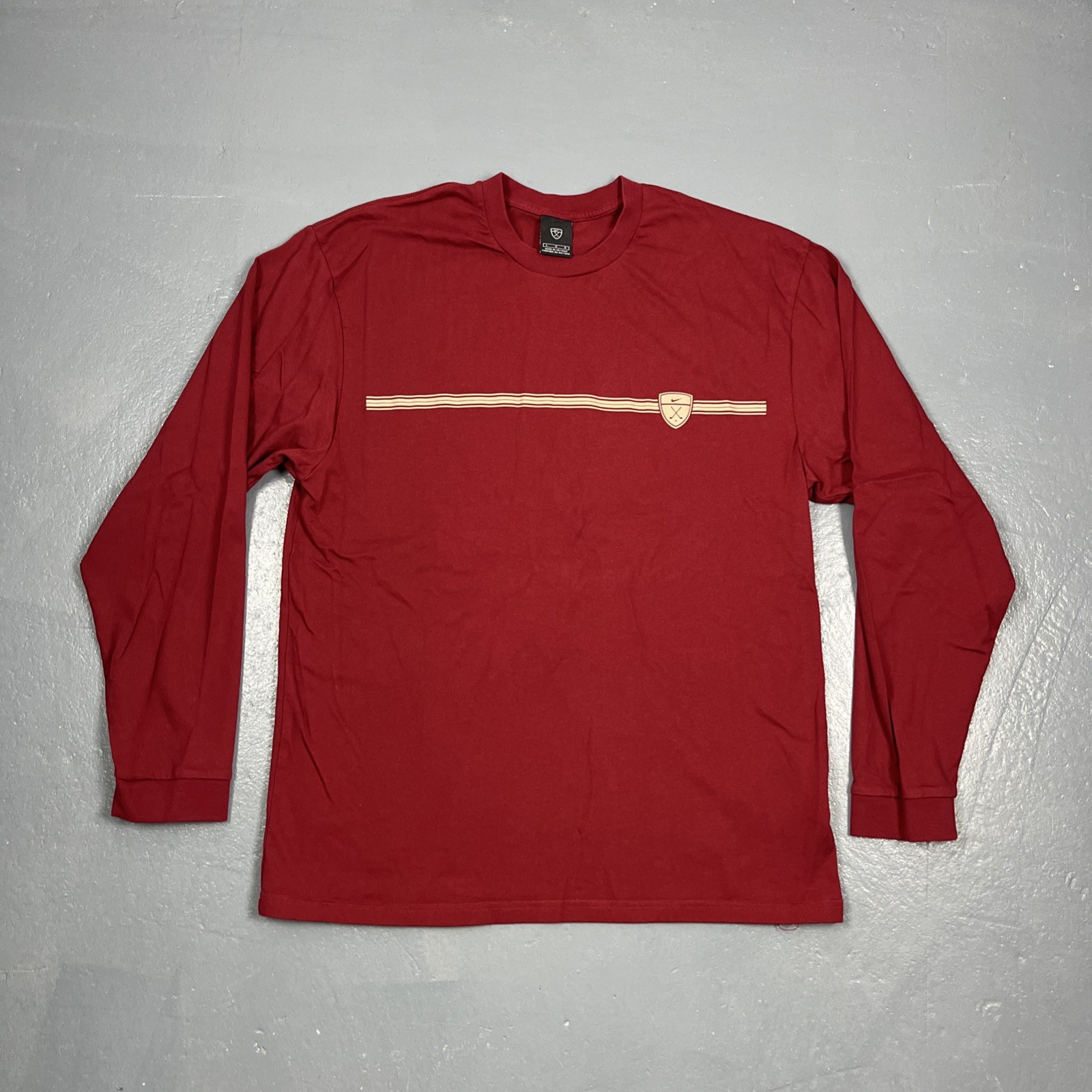 Vintage Nike Golf Long Sleeve Tshirt Red Gold Y2K Casual Sporty VTG gallery