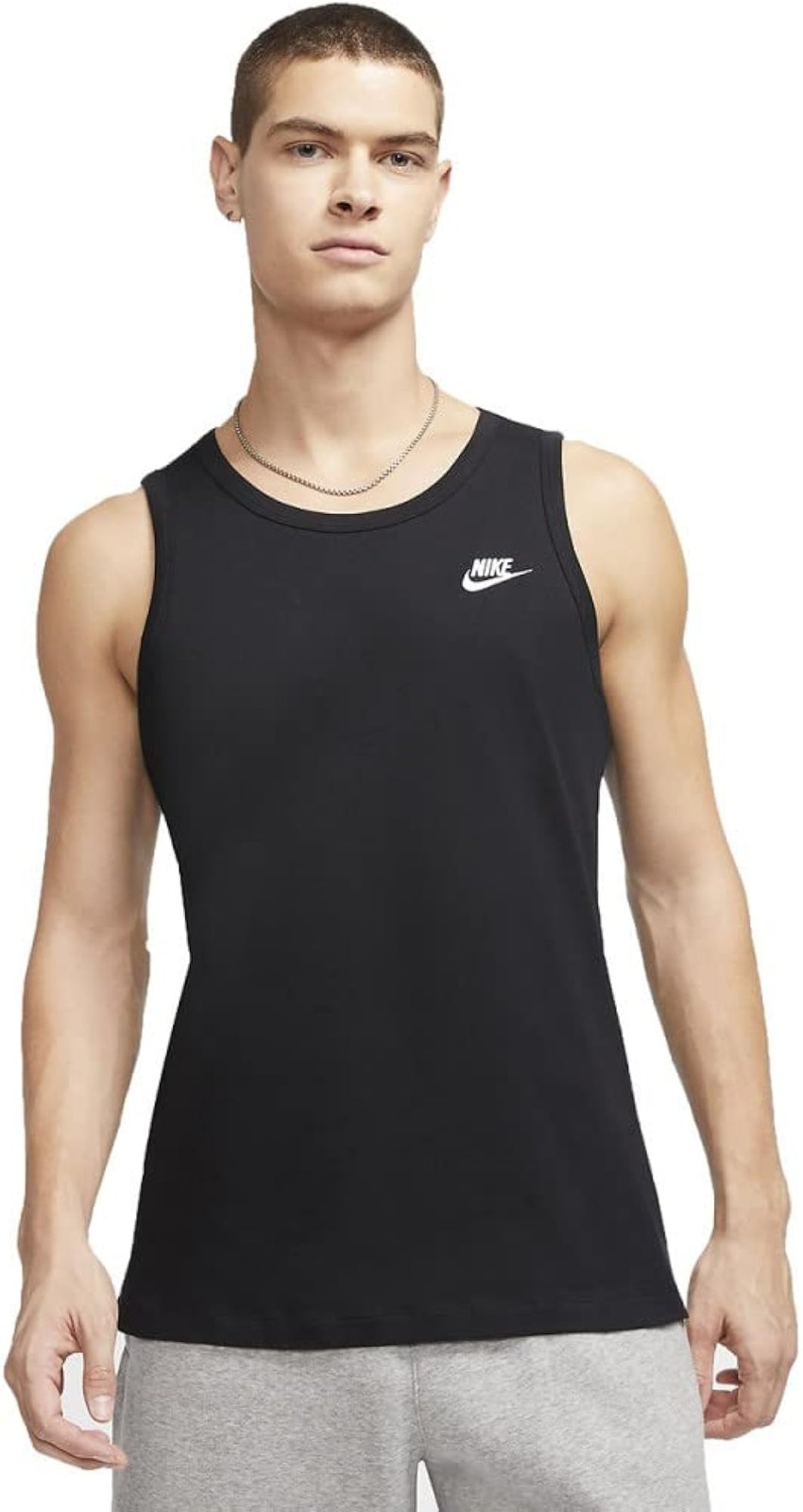 Nike Men's Sportswear Club Tank, Black/White, Small - Black/White - Small gallery