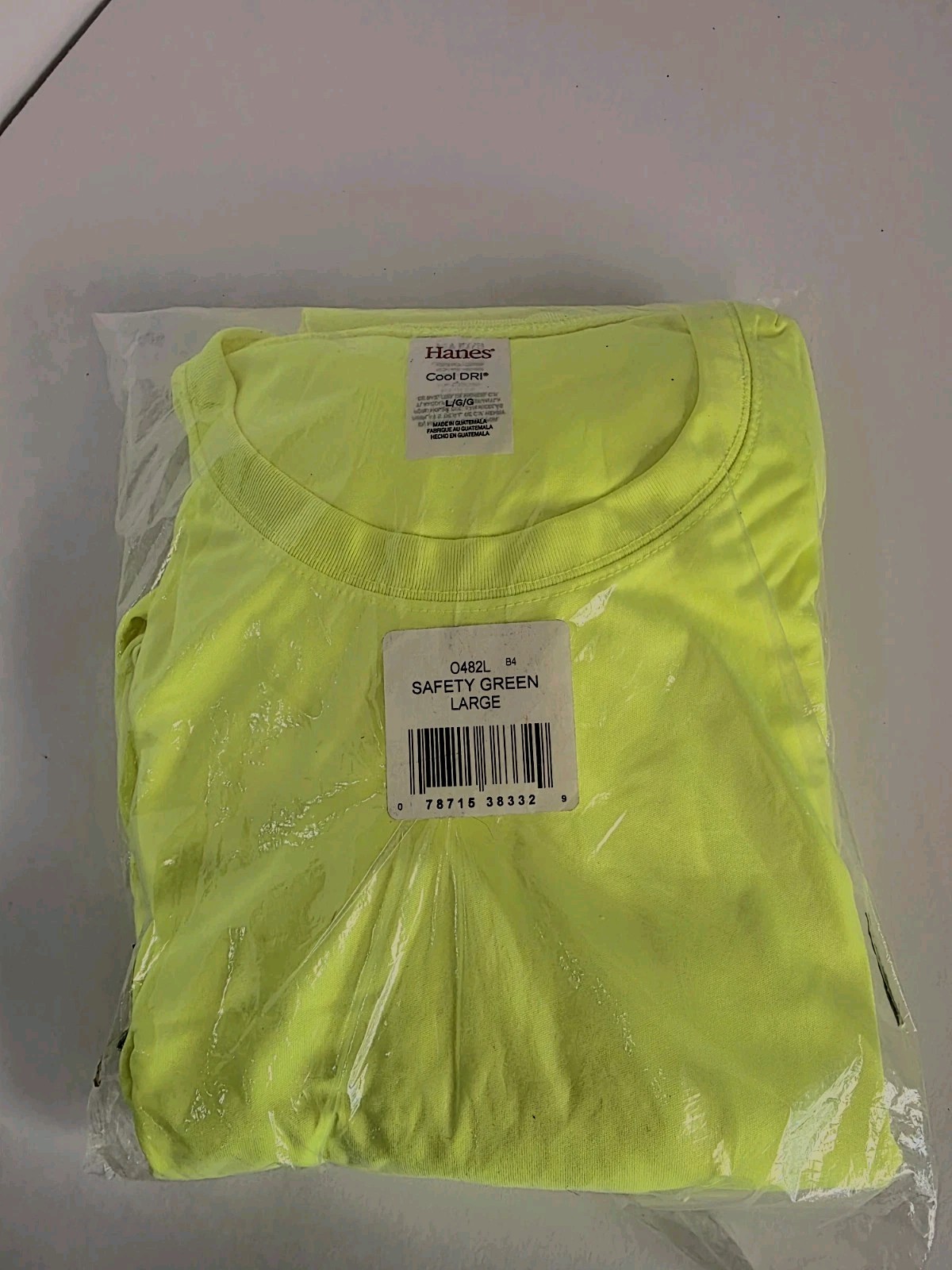 Hanes Cool Dri Hi Vis Safety Green Long Sleeve T Shirt Large 2 Pack Polyester gallery