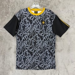 Cirque Du Soleil Mens Large Grey Black Abstract Performance T-Shirt Yellow Trim
