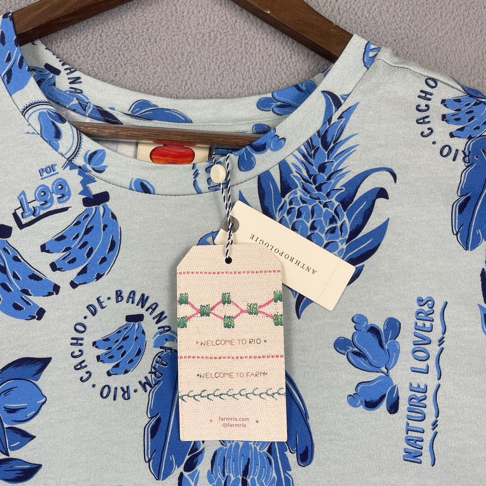 Farm Rio Shirt Mens XL Floral Fruta Anthropologie Short Sleeve Tee Designer NWT gallery