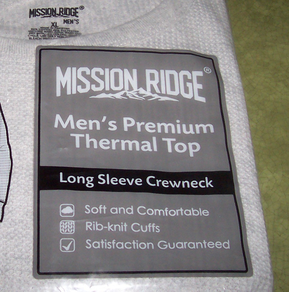 Men's Premium Thermal Long Sleeved Crewneck Long Johns Top - Size XL - NEW ! gallery
