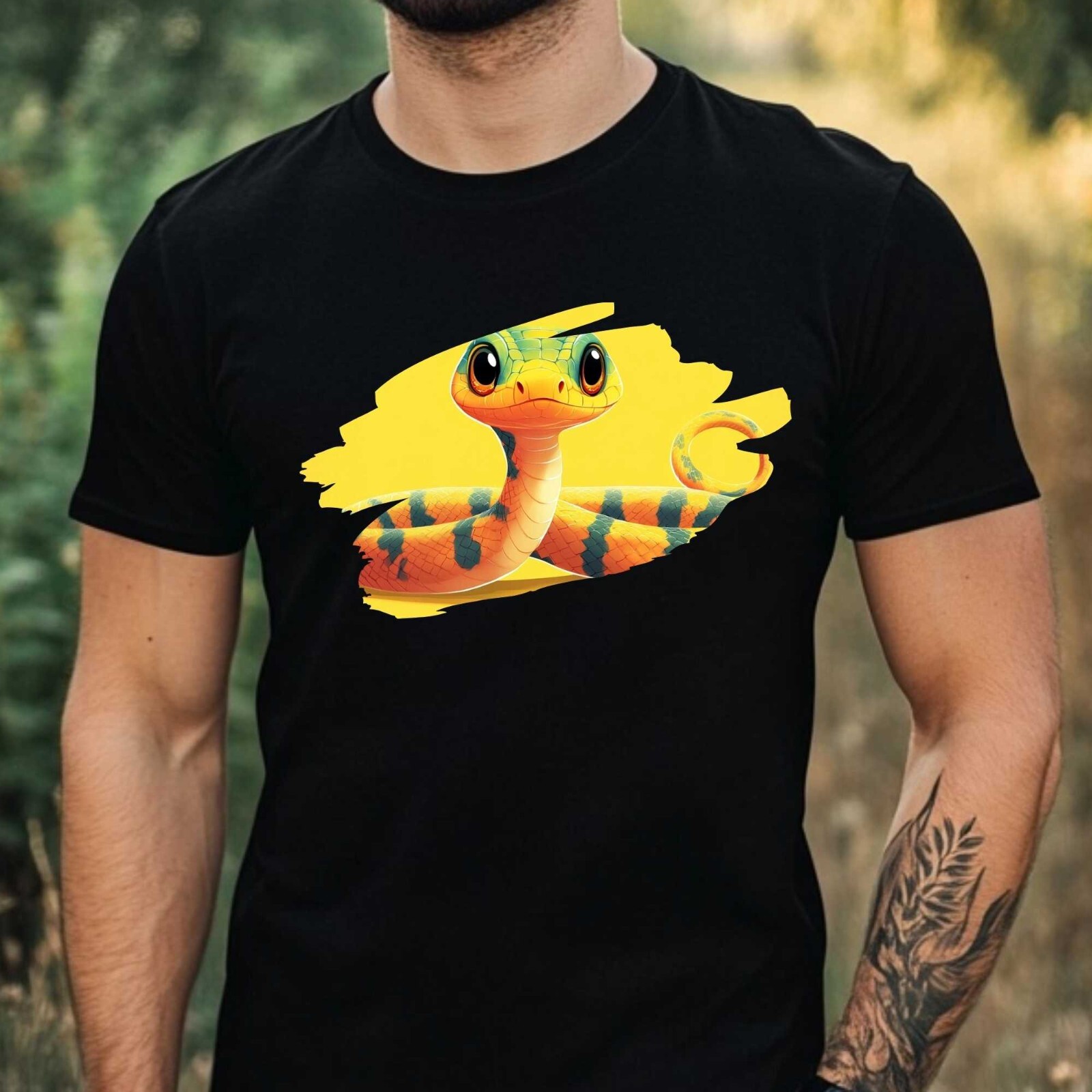 Mens Cute Baby Snake Print Cotton T-Shirt Size XS to 5XL gallery