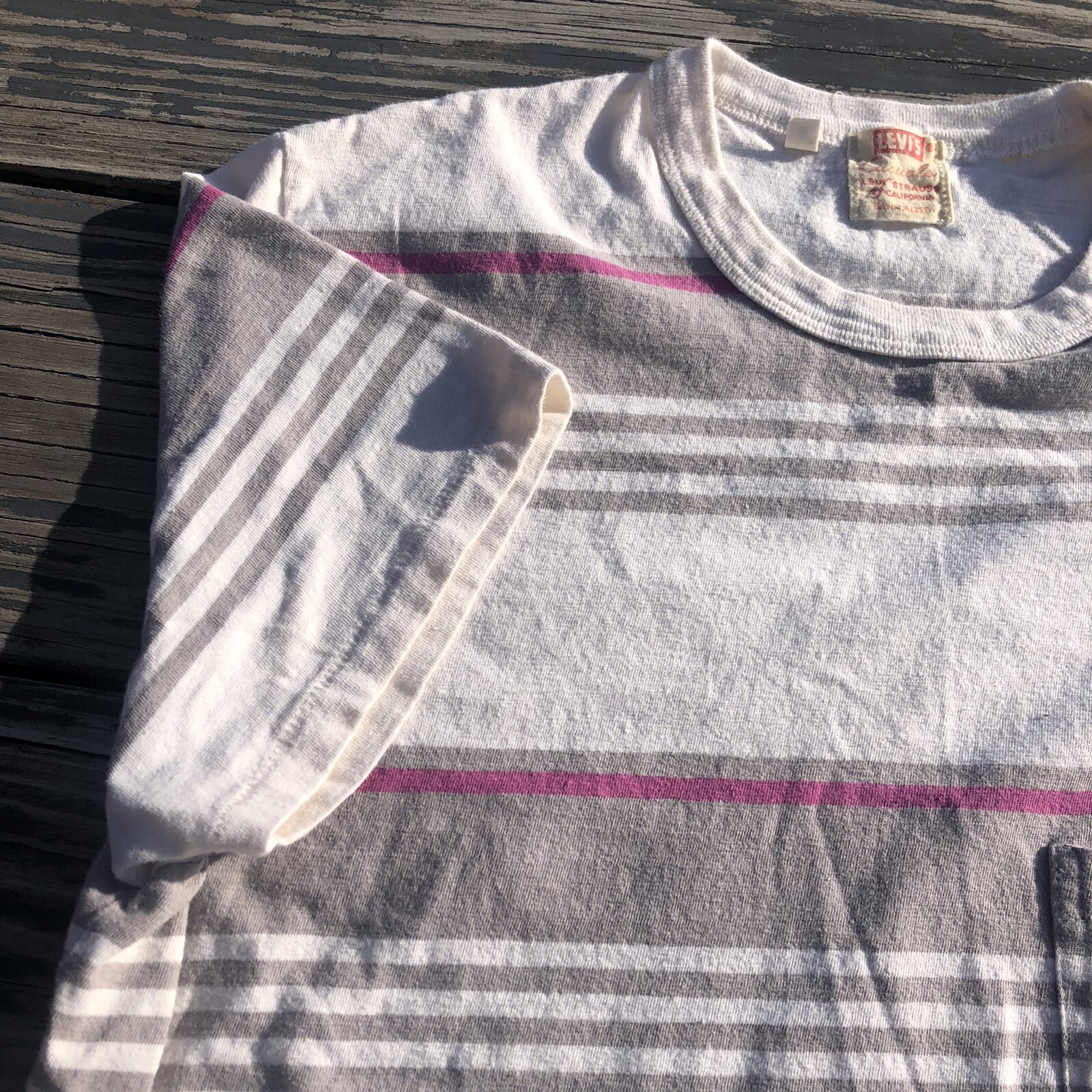 Levi's Vintage Clothing 1950's Sportswear Tee Striped Pocket T Single Stitch M gallery