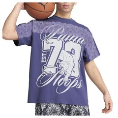 PUMA Lace Em Up Laced Up Oversized Crew Neck Short Sleeve T-Shirt Mens Blue Casu