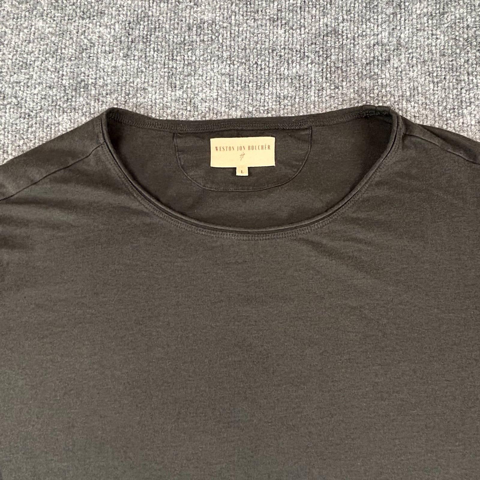 Weston Jon Boucher Shirt Mens Large Brown Tee Lightweight Stretch Solid Luxury gallery