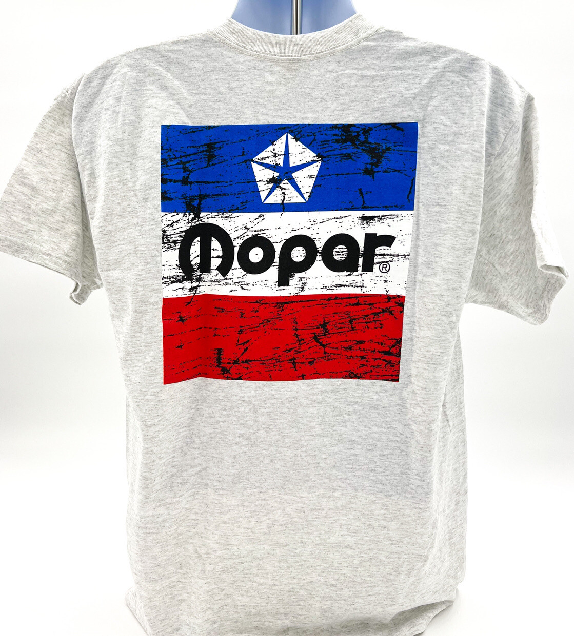 Ash T-Shirt w/ Large Red White & Blue 1972 Mopar Logo / Emblem (Licensed) gallery