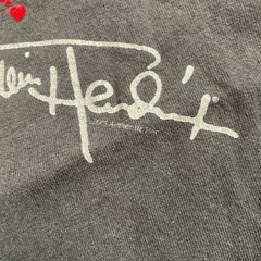 Jimi Hendrix Crew Neck Tee Shirt With Red Graphic