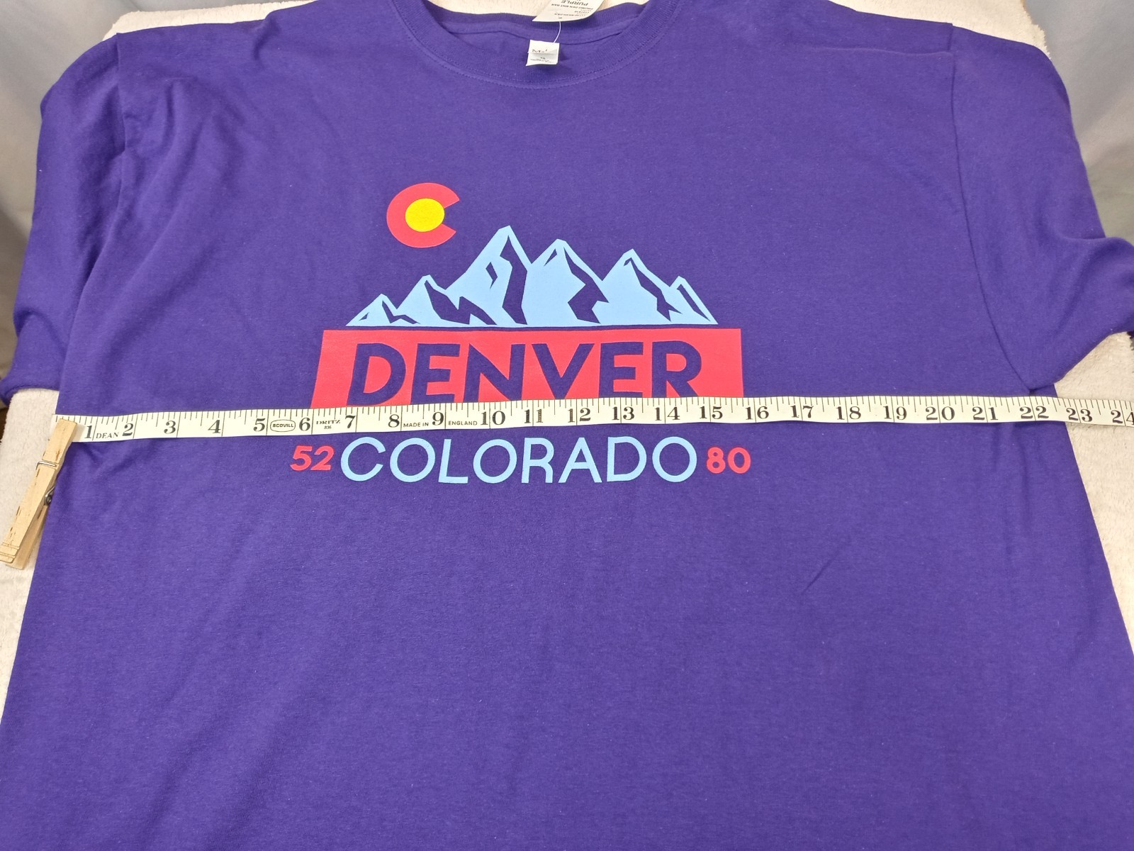 NWT Denver Colorado T-Shirt XL Purple 5280 Mountain Graphic Souvenir Tee M&O gallery