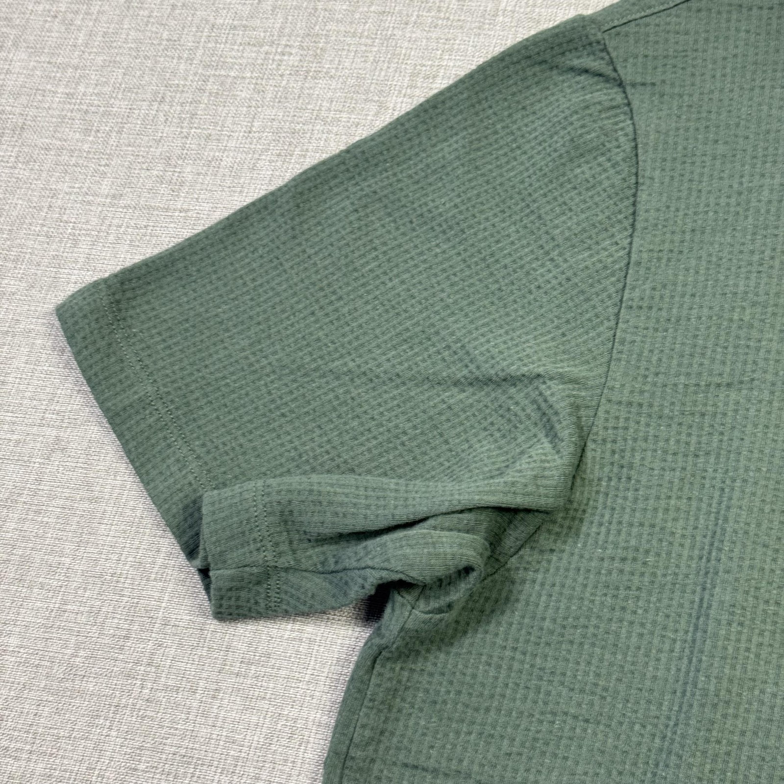 Scotch & Soda Shirt Mens M Green Waffle Crewneck Short Sleeve Stretch Amsterdam gallery