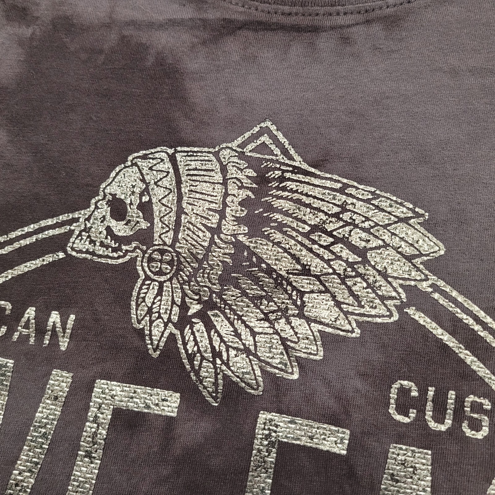 Affliction Shirt Mens Medium Tie Dye Live Fast Garage Built Motors Indian Native gallery